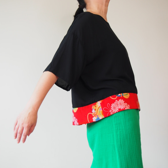 KIMONO TOP -Over sized top with up cycled vintage Kimono 第5張的照片