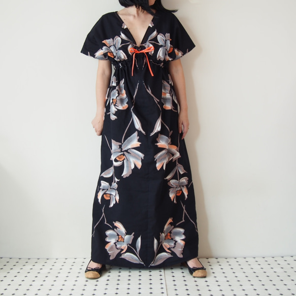 OKINAWA DRESS -Midi dress using YUKATA(Summer KIMONO) fabric 第8張的照片