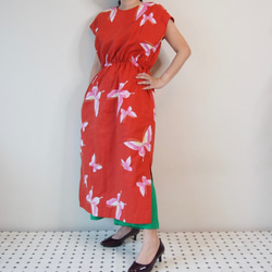 AODAI DRESS -MAXI dress using YUKATA(Summer KIMONO) fabric 第2張的照片