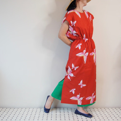 AODAI DRESS -MAXI dress using YUKATA(Summer KIMONO) fabric 第3張的照片
