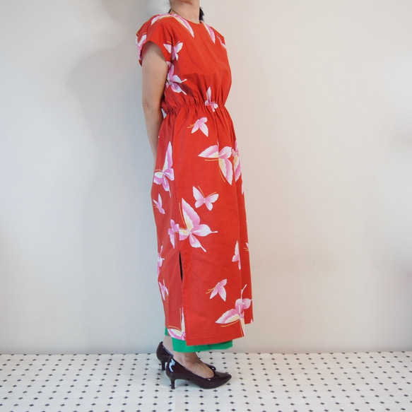 AODAI DRESS -MAXI dress using YUKATA(Summer KIMONO) fabric 第4張的照片