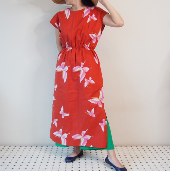 AODAI DRESS -MAXI dress using YUKATA(Summer KIMONO) fabric 第7張的照片