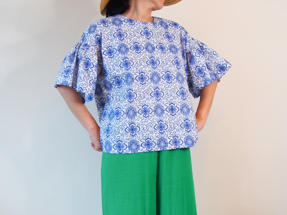 KIMONO TOP -Over sized top with CHINESE textile 第1張的照片