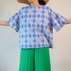 KIMONO TOP -Over sized top with CHINESE textile 第5張的照片