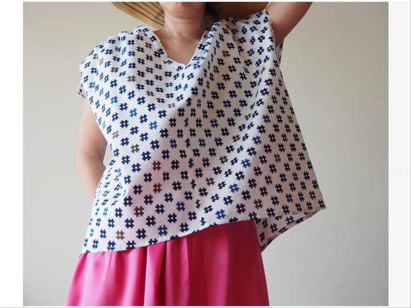 OKINAWA TOP  -upcycled from unused summer KIMONO 第3張的照片