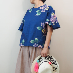 OKINAWA BLOUSE  -upcycled from unused summer KIMONO 第4張的照片