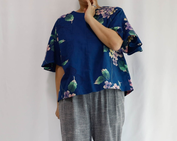 OKINAWA BLOUSE  -upcycled from unused summer KIMONO 第2張的照片