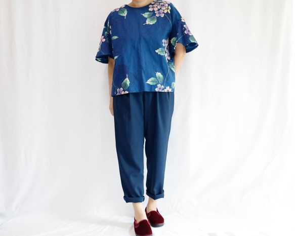 OKINAWA BLOUSE  -upcycled from unused summer KIMONO 第7張的照片