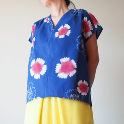 OKINAWA TOP  -upcycled from unused summer KIMONO 第4張的照片