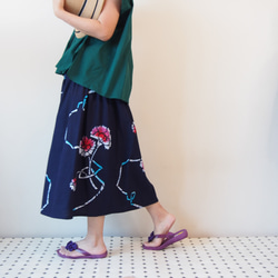 OKINAWA SKIRT LONG  -upcycled from unused summer KIMONO 第4張的照片