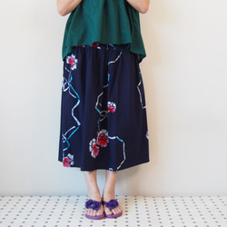 OKINAWA SKIRT LONG  -upcycled from unused summer KIMONO 第6張的照片