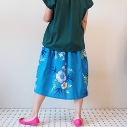 OKINAWA SKIRT MIDI  -upcycled from unused summer KIMONO 第4張的照片