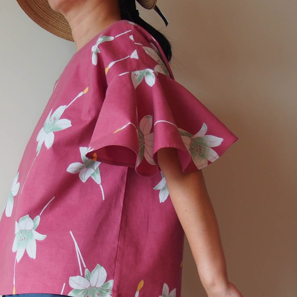 OKINAWA BLOUSE  -upcycled from unused summer KIMONO 第2張的照片