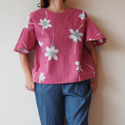 OKINAWA BLOUSE  -upcycled from unused summer KIMONO 第4張的照片