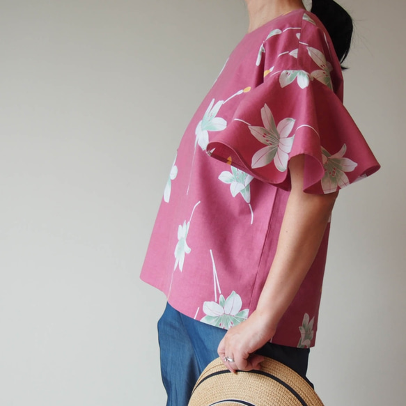 OKINAWA BLOUSE  -upcycled from unused summer KIMONO 第6張的照片