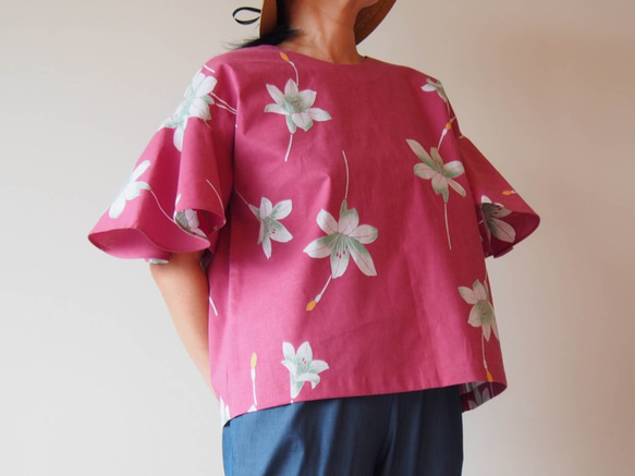 OKINAWA BLOUSE  -upcycled from unused summer KIMONO 第7張的照片