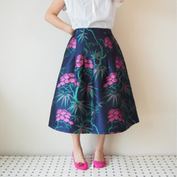 ＜受注製作＞ KABUKI Skirt  -キモノチックな織り柄のスカート 色は3色から選べます！ 1枚目の画像