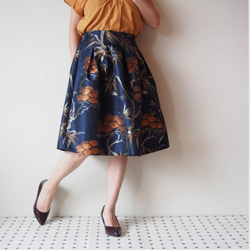 KABUKI Skirt -with KIMONO inspired woven fabric 第2張的照片