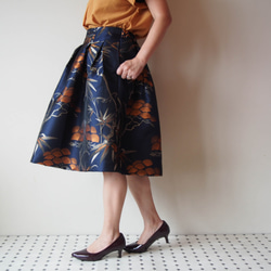 KABUKI Skirt -with KIMONO inspired woven fabric 第3張的照片