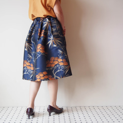 KABUKI Skirt -with KIMONO inspired woven fabric 第4張的照片