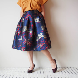 KABUKI Skirt -with KIMONO inspired woven fabric 第2張的照片