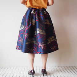 KABUKI Skirt -with KIMONO inspired woven fabric 第4張的照片