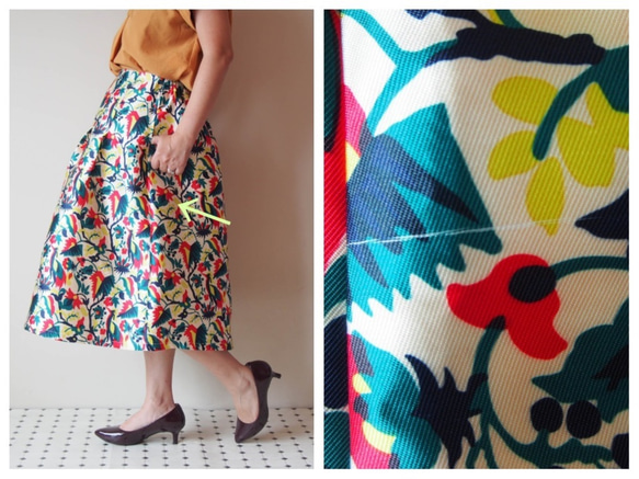 Sold きまぐれコレクション第２弾　-クレイジーなプリントのスカート　Lサイズ　お値引き品　送料無料 2枚目の画像