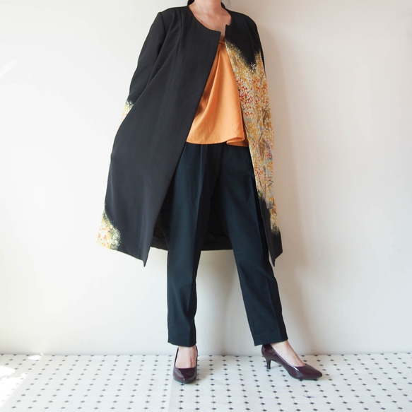 KIMONO Long Jacket -upcycled from Vintage Kimono 第2張的照片