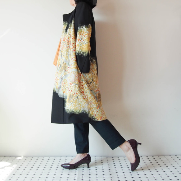 KIMONO HAREGI COAT -留袖を使ったコート 3枚目の画像