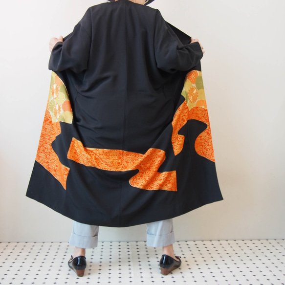 KIMONO Long Jacket -upcycled from Vintage Kimono 第5張的照片