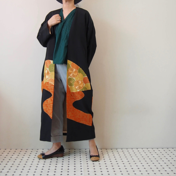 KIMONO Long Jacket -upcycled from Vintage Kimono 第6張的照片