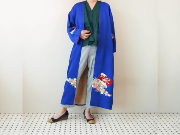 KIMONO Long Jacket -upcycled from Vintage Kimono 第1張的照片