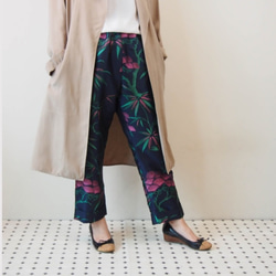 ＜受注製作＞ KABUKI Pants  -キモノチックな織り柄のゆったりパンツ 色は3色から選べます！＜送料無料＞ 1枚目の画像