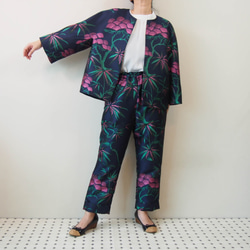 ＜受注製作＞ KABUKI Pants  -キモノチックな織り柄のゆったりパンツ 色は3色から選べます！＜送料無料＞ 4枚目の画像