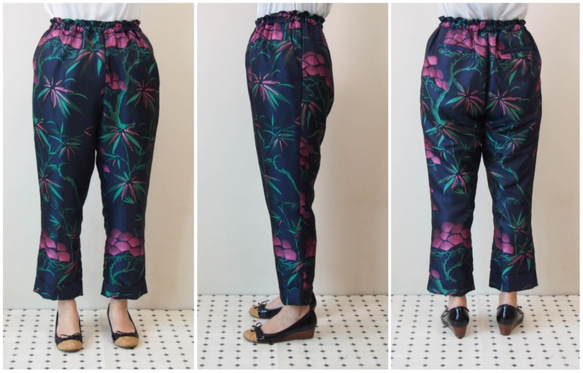 ＜受注製作＞ KABUKI Pants  -キモノチックな織り柄のゆったりパンツ 色は3色から選べます！＜送料無料＞ 6枚目の画像