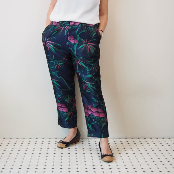 ＜受注製作＞ KABUKI Pants  -キモノチックな織り柄のゆったりパンツ 色は3色から選べます！＜送料無料＞ 7枚目の画像