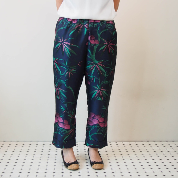 ＜受注製作＞ KABUKI Pants  -キモノチックな織り柄のゆったりパンツ 色は3色から選べます！＜送料無料＞ 8枚目の画像