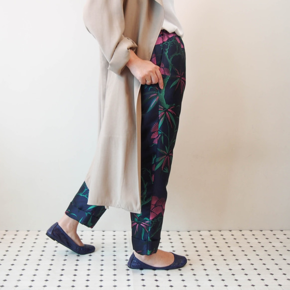 ＜受注製作＞ KABUKI Pants  -キモノチックな織り柄のゆったりパンツ 色は3色から選べます！＜送料無料＞ 10枚目の画像