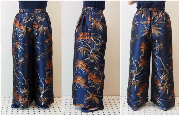 ＜受注製作＞ KABUKI Wide Pants -キモノチックな織り柄のワイドパンツ 3色から選べます！＜送料無料＞ 6枚目の画像