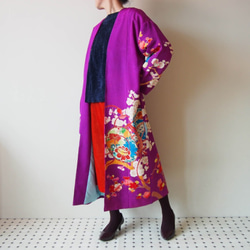 KIMONO Long Jacket -upcycled from Vintage Kimono 第2張的照片