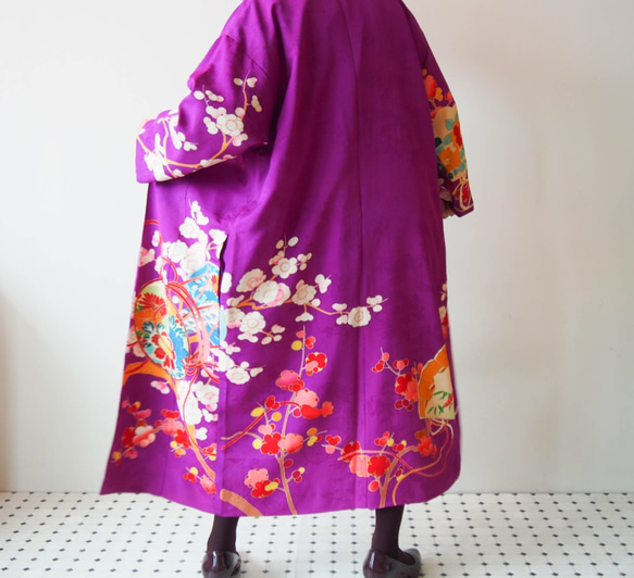 KIMONO Long Jacket -upcycled from Vintage Kimono 第7張的照片