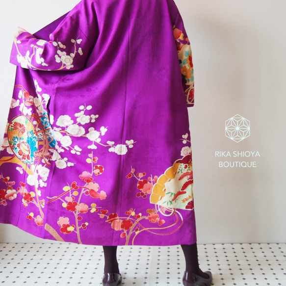 KIMONO Long Jacket -upcycled from Vintage Kimono 第10張的照片