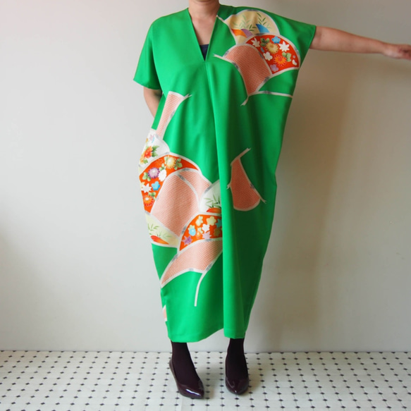 Square KIMONO Dress -using Vintage Kimono 第10張的照片