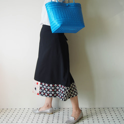 ORIGAMI SKIRT -ヴィンテージの銘仙をパッチワークした変形巻きスカート １点物　「送料無料」 2枚目の画像