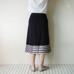 ORIGAMI SKIRT -ヴィンテージの銘仙をパッチワークした変形巻きスカート １点物　「送料無料」 4枚目の画像