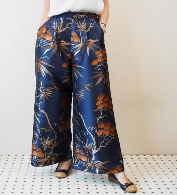 KABUKI TROUSERS -with KIMONO inspired woven fabric 第6張的照片