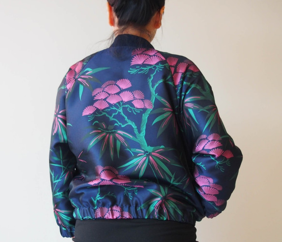 Sold 在庫ございます！ KABUKI JACKET -キモノチックな織り柄のブルゾン グリーン「送料無料」 4枚目の画像