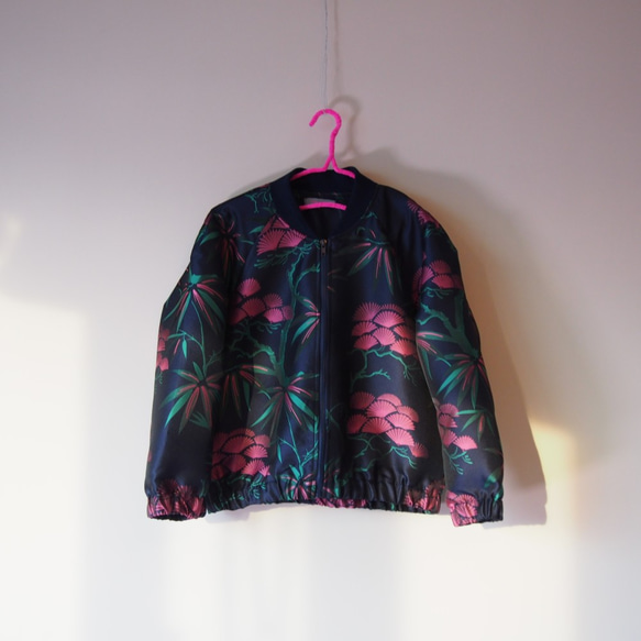 Sold 在庫ございます！ KABUKI JACKET -キモノチックな織り柄のブルゾン グリーン「送料無料」 7枚目の画像