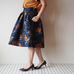 KABUKI Skirt -with KIMONO inspired woven fabric 第3張的照片