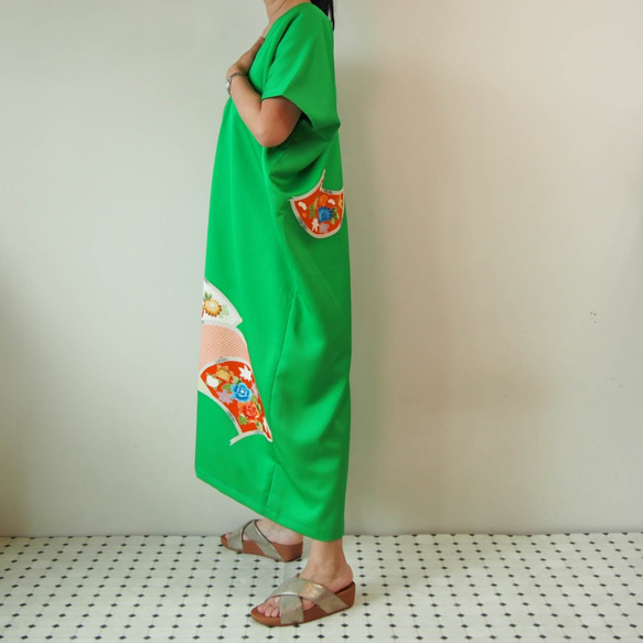 Square KIMONO Dress -using Vintage Kimono 第4張的照片